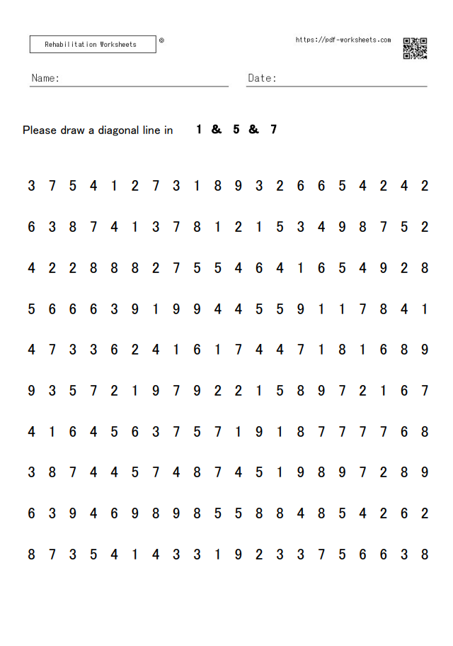 Digit Cancellation Task Target 3 10×20