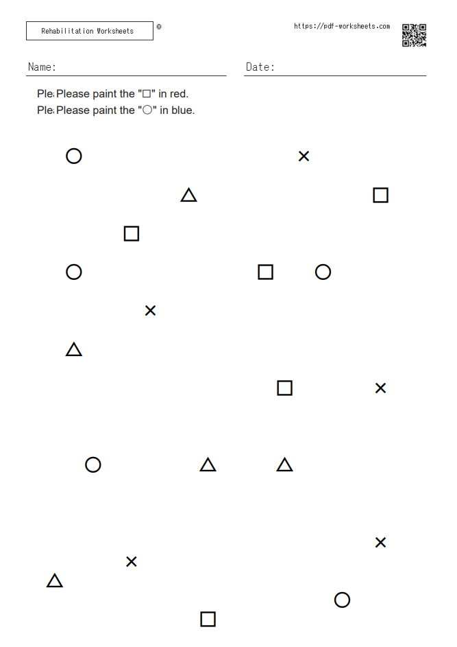 Symbol coloring task target 2 Random