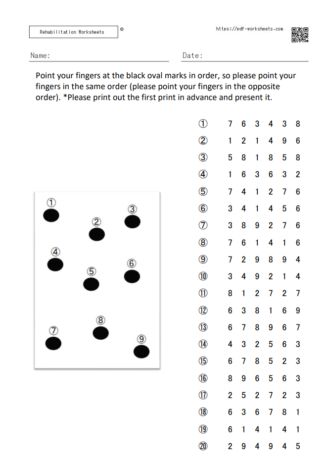 Tapping span task 6 digits