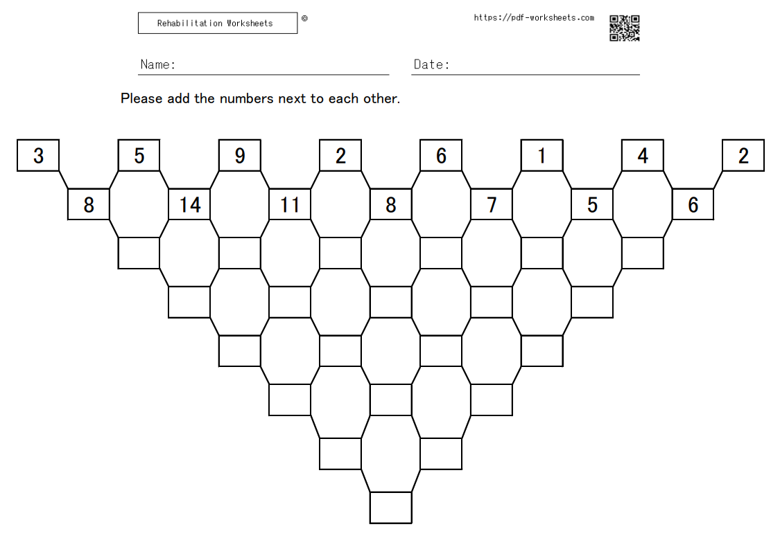 Task of adding adjacent numbers 8